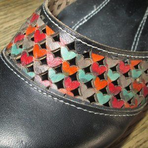 L'Artiste Spring Step Womens Leather Clogs Black